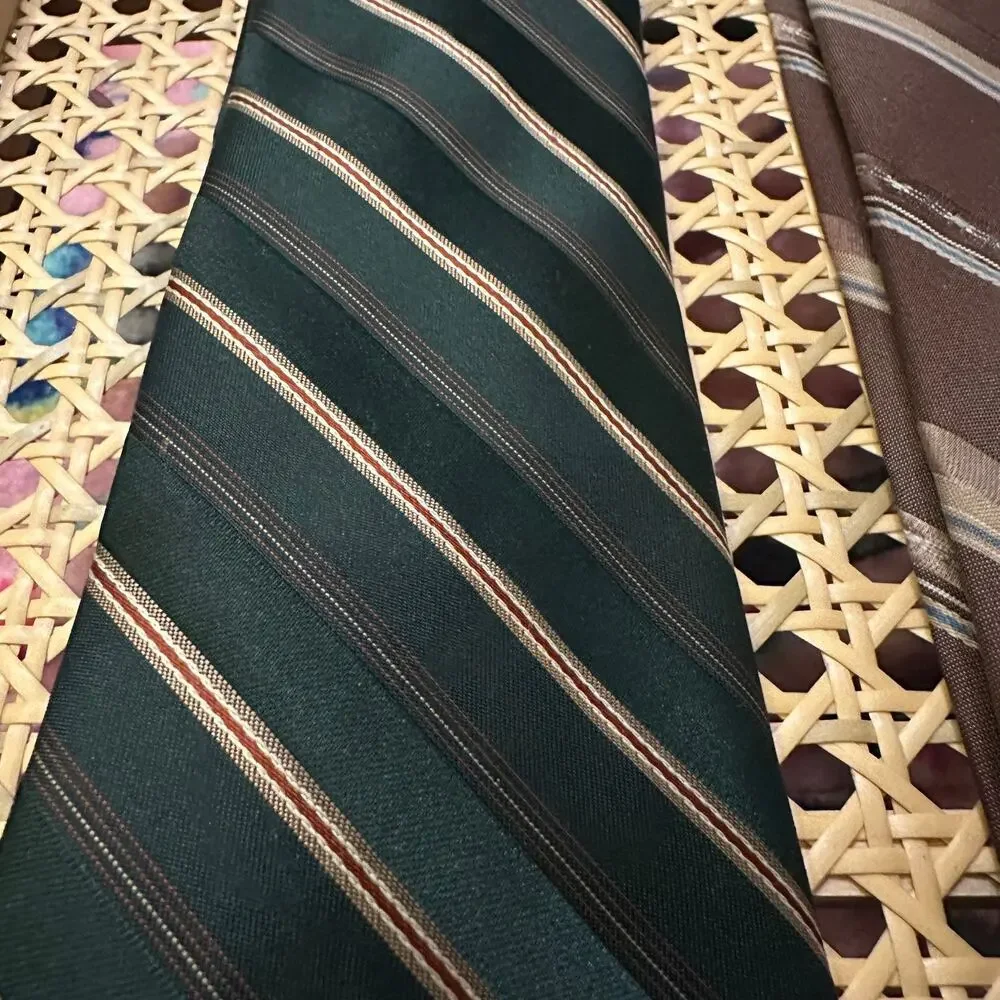 Vintage Sears Men’s Store REPP Ties‎ Lot of 2 Regimental Striped Textured Ties